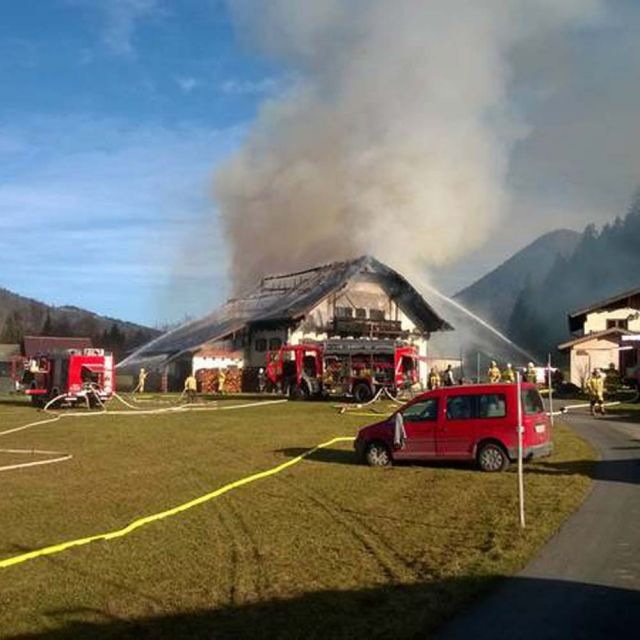 Faistenau: Großbrand (Feuerwehreinsatz) © BR. Julian Slavicek / Genehmigung vom Feuerwehrverband Salzburg, Leopold Winter